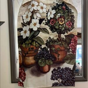 Floral full size flag with Potted Plants